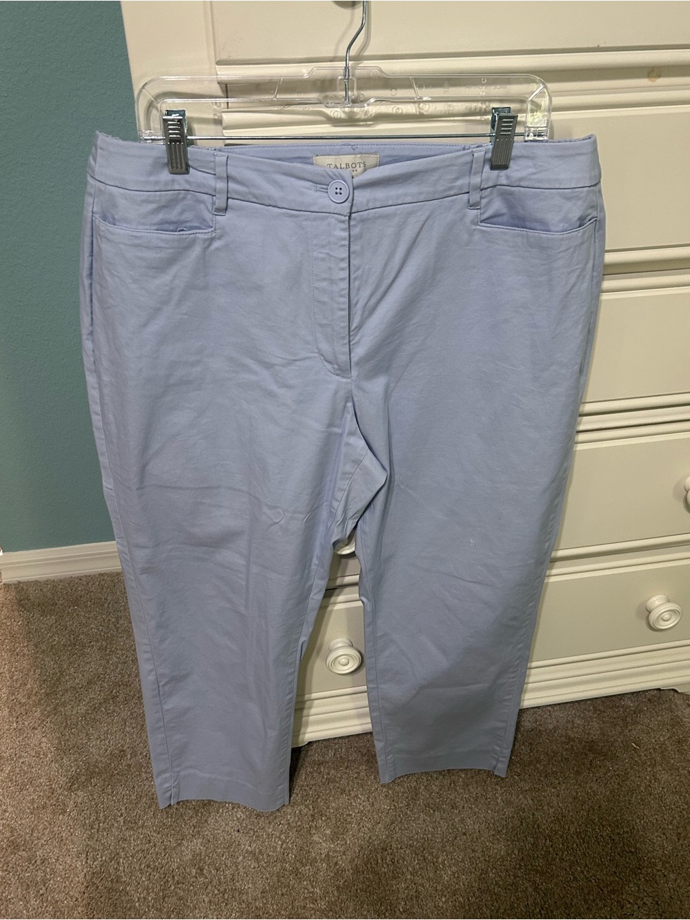 Talbots Light Periwinkle Straight Leg Pants “The Perfect Crop “ fit 16w